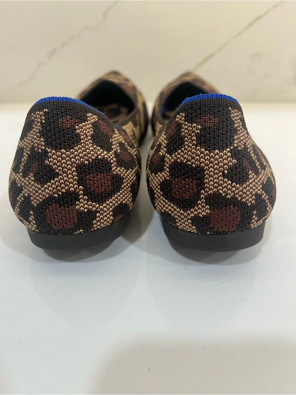 Rothy’s Pointed-Toe Knit Flats – Leopard Floral Print – Size 8